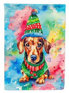 Dachshund Christmas House Flag